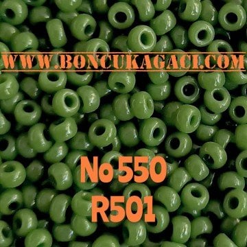 Miyuki Kum Boncuk , Miyuki Round Boncuk 11/0 No:550 R501 Opak Avakado Yeşil 10 gr