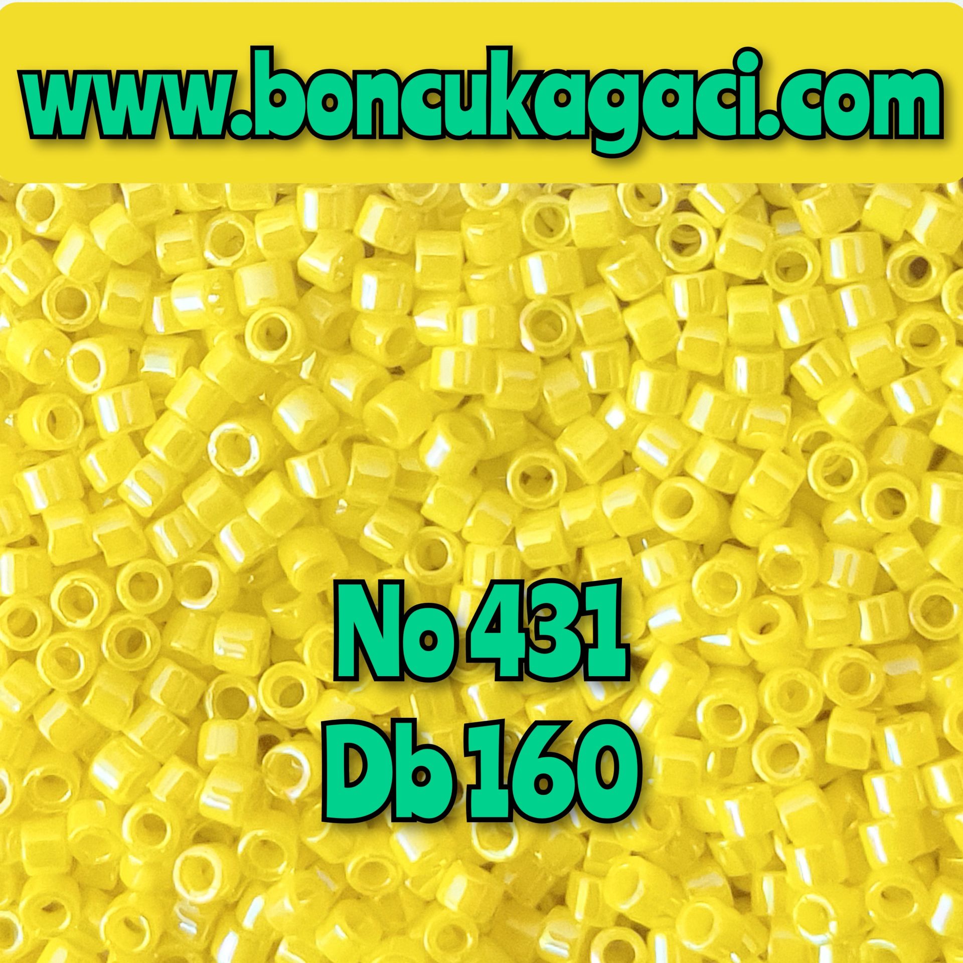 NO:431 (Eski no 1012) Miyuki Delica , Miyuki Boncuk 11/0 DB160 Opak Parlak Rainbow Sarı 5 gr