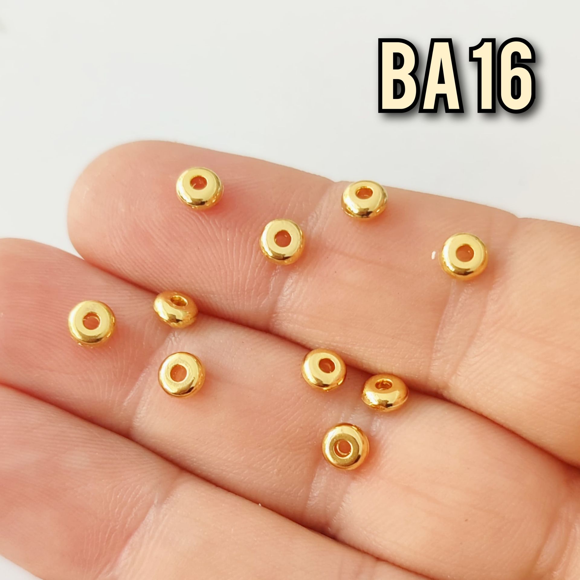 BA 16 24 Ayar Altın Kaplama Basık Boncuk Arası 4.5*2mm