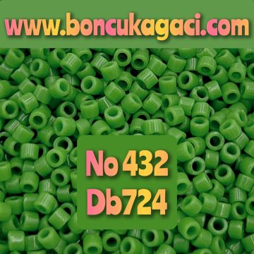 NO:432 (eski no 1026) Miyuki Delica , Miyuki Boncuk 11/0 DB724 Opak Bezelye Yeşil