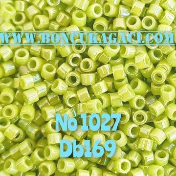 NO:1027 Miyuki Delica , Miyuki Boncuk 11/0 DB169 Opak Rainbow Açık Yeşil