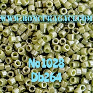 NO:1028 Miyuki Delica , Miyuki Boncuk 11/0 DB263 Opak Parlak Kaktüs Yeşil