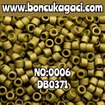 NO:006 Miyuki Delica Boncuk 11/0 DB0371 Opak Mat Zeytin Yeşil