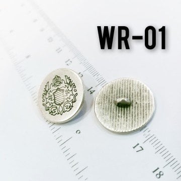 WR-01 Gümüş Kaplama Wrap Düğmesi 23 mm