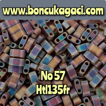 No:57 Miyuki Half-Tila , Half Tila Boncuk HTL 135fr Yarı Şeffaf Mat Yanar Döner 5 gr