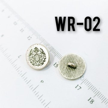 WR-02 Gümüş Kaplama Wrap Düğmesi 18 mm