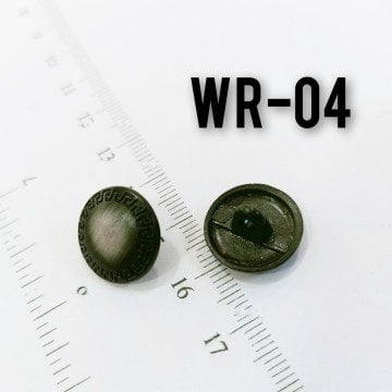 WR-04 Siyah Eskitme Wrap Düğmesi 15 mm