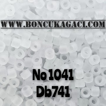 NO:1041 Miyuki Delica Boncuk 11/0 DB741 Yarı Şeffaf Mat Beyaz