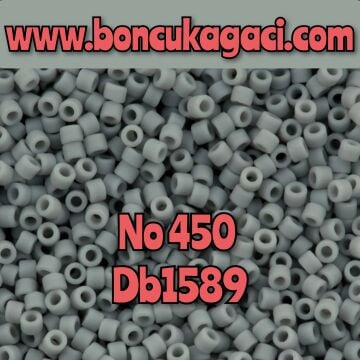 NO:450 (eski no 1047) Miyuki Delica Boncuk 11/0 DB1589 Mat Açık Gri