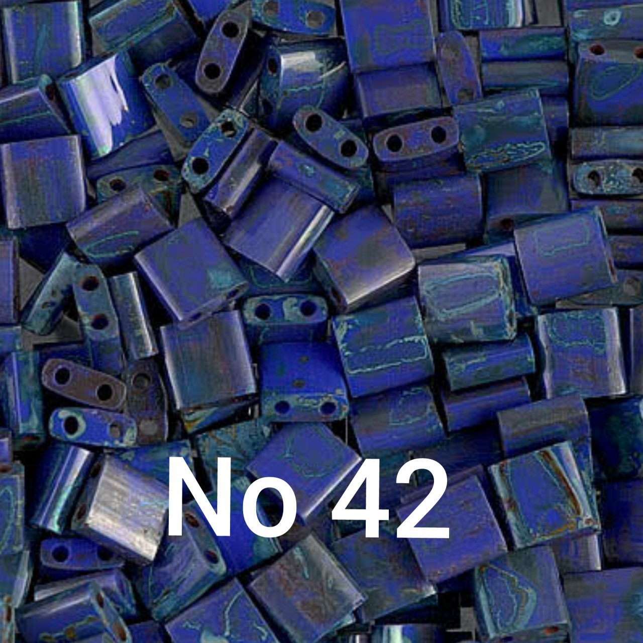 No: 42 Miyuki Boncuk , MİYUKİ TİLA  BONCUK TL4518 5 gr Lacivert Picasso