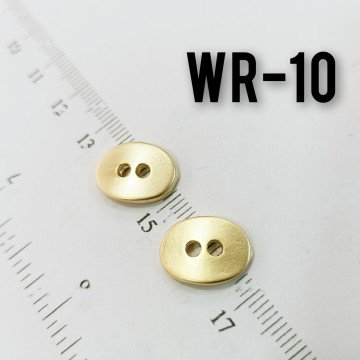 WR-10 24 Ayar Mat Altın Kaplama Çift Delikli Wrap Düğmesi  12*14 mm