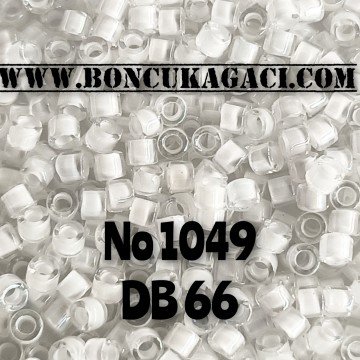 NO:1049 Miyuki Delica Boncuk 11/0 DB66 İçten Boyalı Beyaz