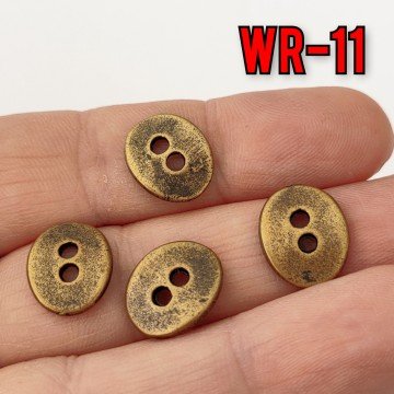 WR-11 Antik Renkli Çift Delikli Wrap Düğmesi  12*14 mm