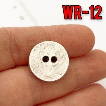 WR-12 Gümüş Kaplama Çift Delikli Wrap Düğmesi 20 mm