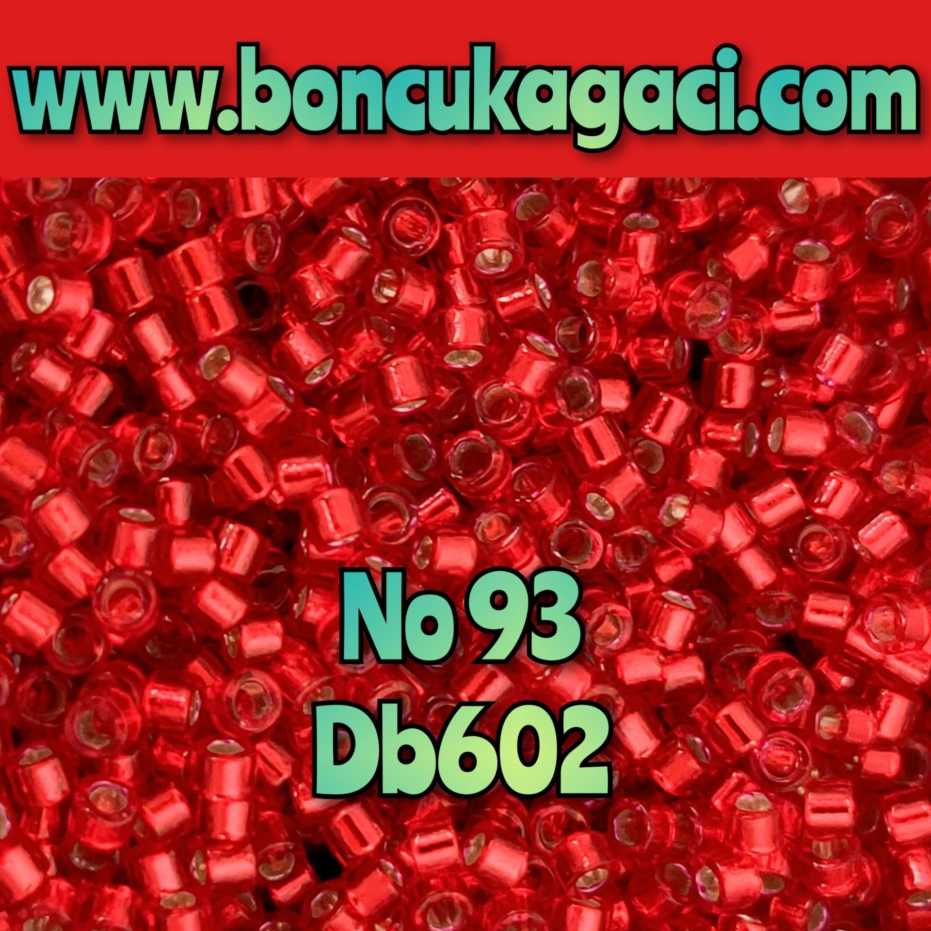 NO:093 Miyuki Delica , Miyuki Boncuk 11/0 DB602 Kristal Kırmızı