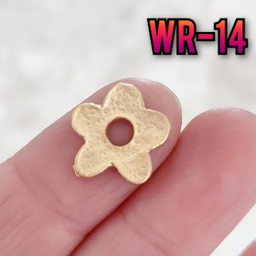 WR-14 24 Ayar Altın Kaplama Tek Delikli Wrap Düğmesi 15 mm