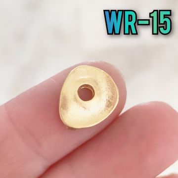 WR-15 24 Ayar Mat Altın Kaplama Tek Delikli Wrap Düğmesi 12*14 mm