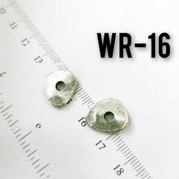 WR-16 Gümüş Kaplama Tek Delikli Wrap Düğmesi 12*14 mm
