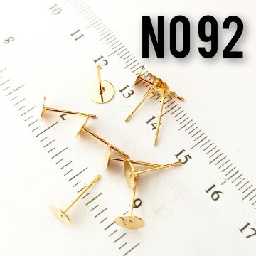 No : 92 24 Ayar Altın Kaplama Yapıştırma Çivi Küpe Aparatı 6 mm