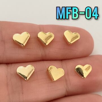 MFB-04 24 Ayar Altın Kaplama Kalp 7 x 6 mm