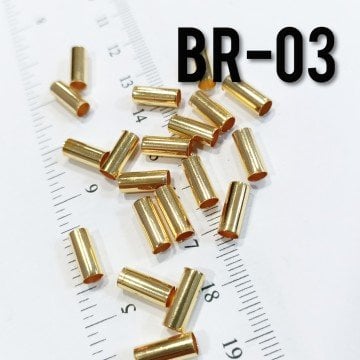 BR-03 Altın Kaplama Boru Boncuk 10 x 4 mm