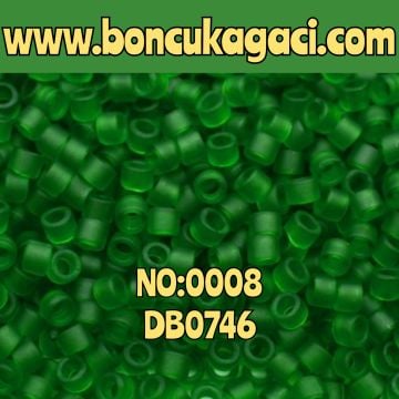 NO:008 Miyuki Boncuk 11/0 DB0746 Mat Şeffaf Yeşil