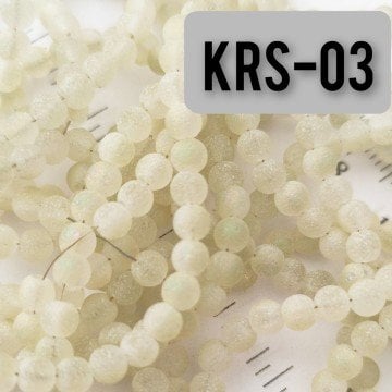 KRS-03 Kırık Beyaz Mat Simli Kristal 4 mm