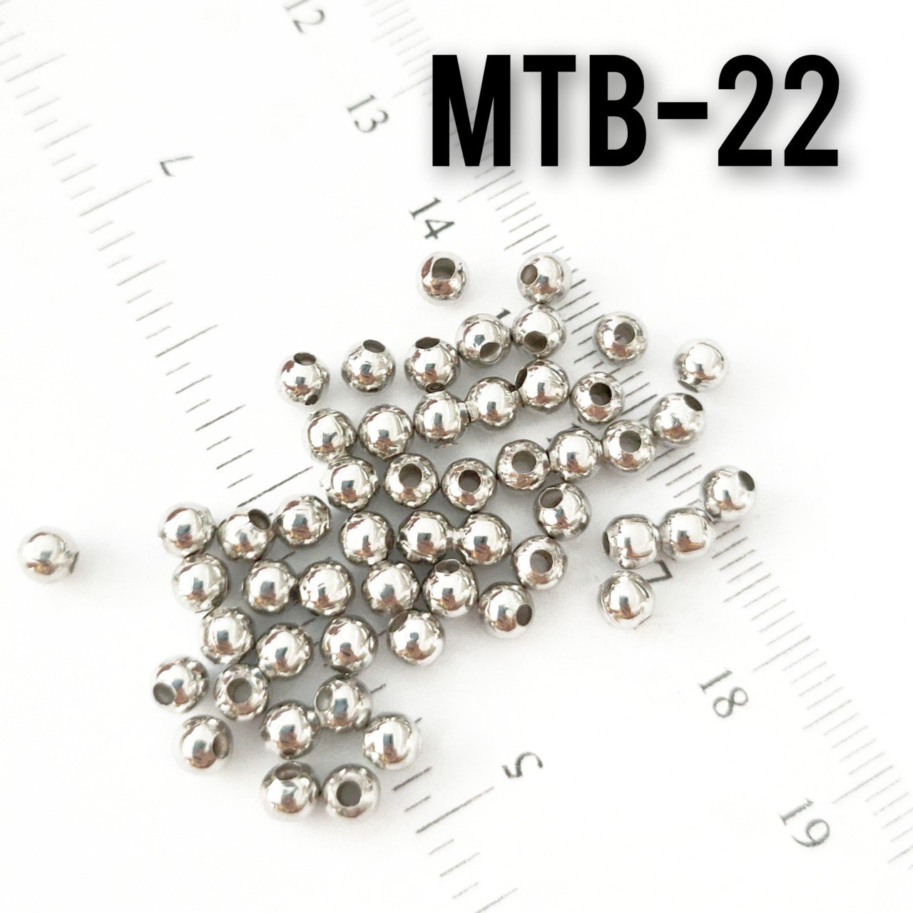 MTB-22 Rodyum Kaplama Metal Boncuk 4 mm