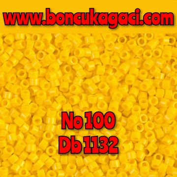 NO:100 Miyuki Delica , Miyuki Boncuk 11/0 DB1132  opak sarı Sarı