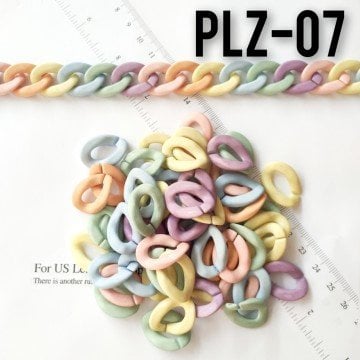 PLZ-07 Karışık Renk Soft Plastik Zincir Boncuğu 17 x 24 mm