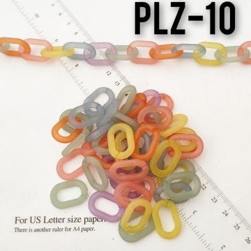 PLZ-10 Karışık Renk Plastik Zincir Boncuğu 16 x 24 mm