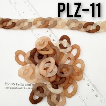 PLZ-11 Karışık Renk Plastik Zincir Boncuğu 20 x 27 mm