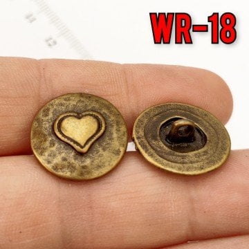 WR-18 Antik renkli kalpli wrap düğmesi 20 mm