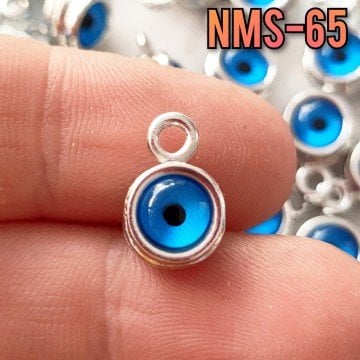 NMS-65 Rodyum Kaplama Deniz Mavi Gözlü Kulp Sallantı