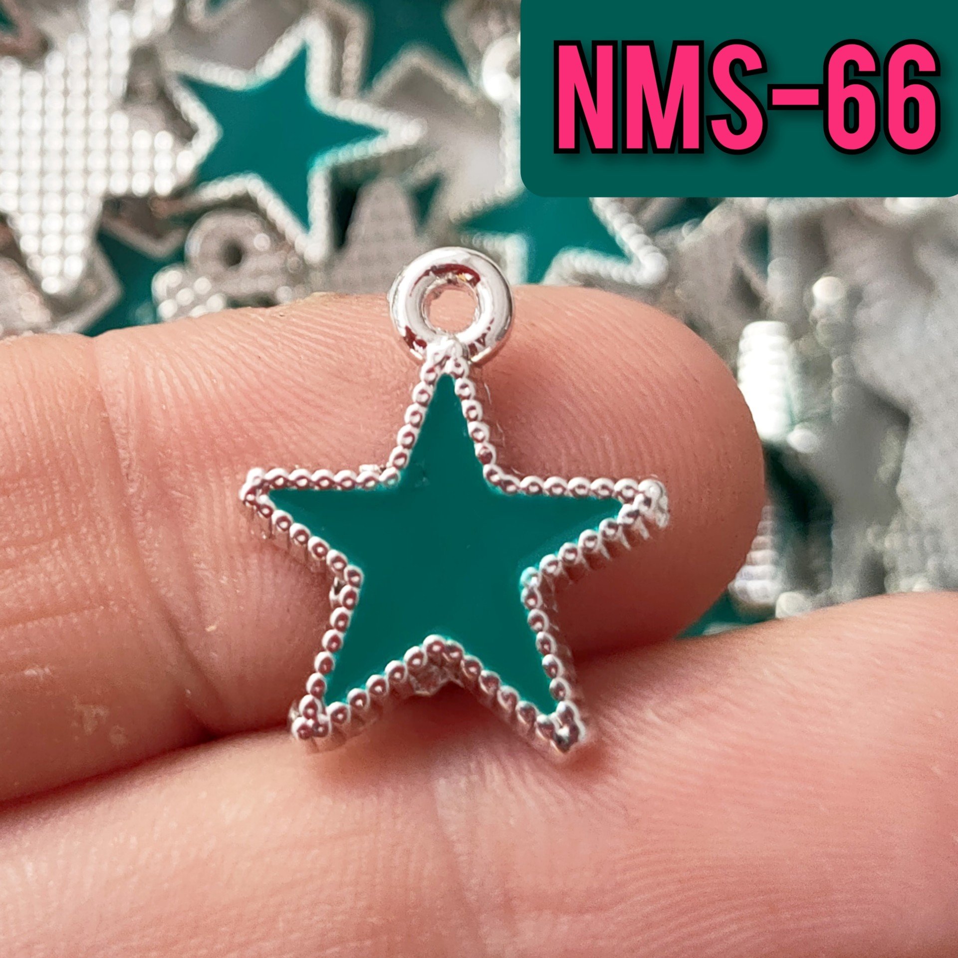 NMS-66 Rodyum Kaplama Yeşil Mineli Yıldız Sallantı