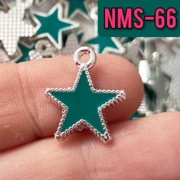 NMS-66 Rodyum Kaplama Yeşil Mineli Yıldız Sallantı