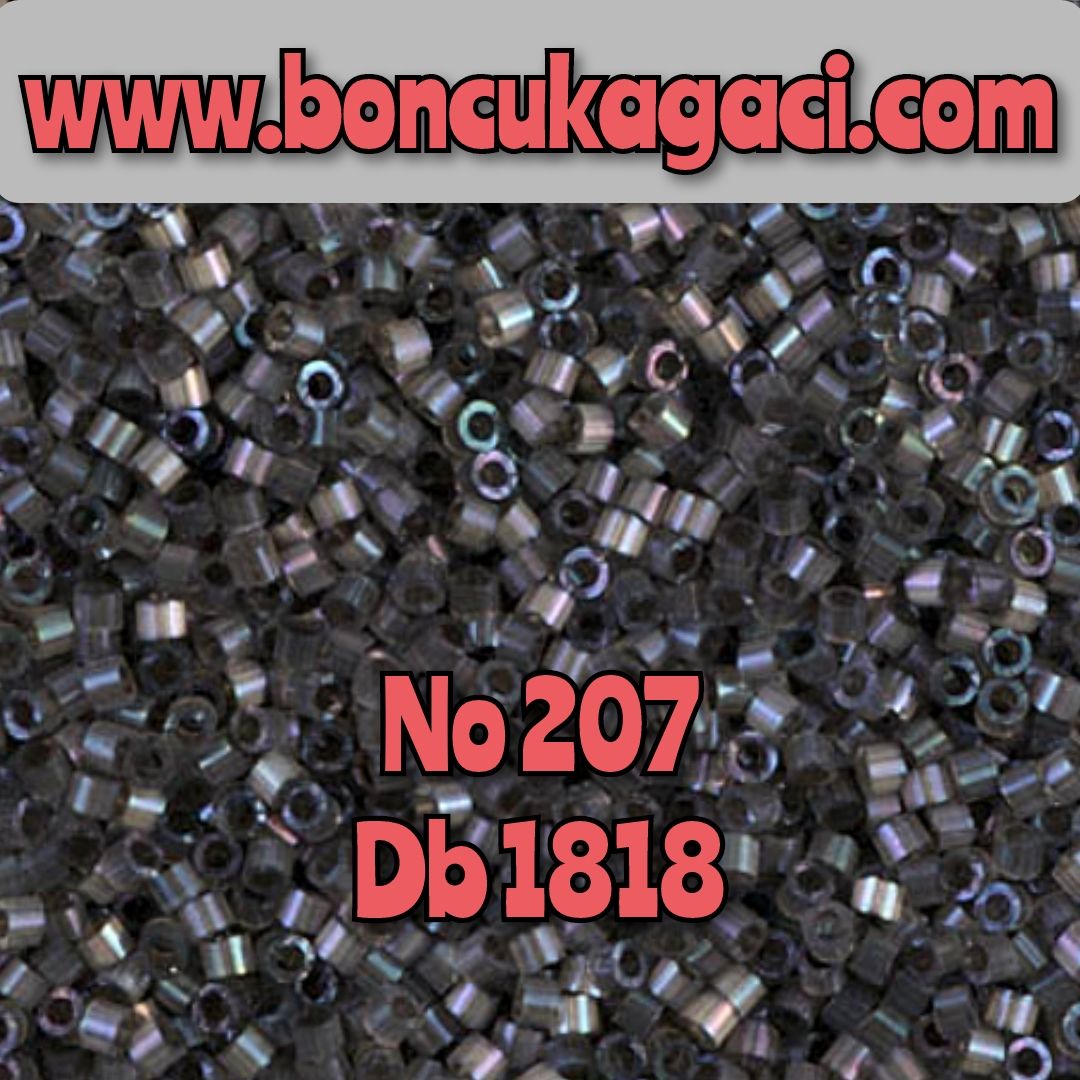 NO:207 Miyuki Delica , Miyuki Boncuk 11/0 DB1818 şeffaf siyah