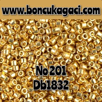 NO:201 Miyuki Delica Boncuk 11/0 DB1832 Açık Altın Duracoat Galvaniz Kaplama