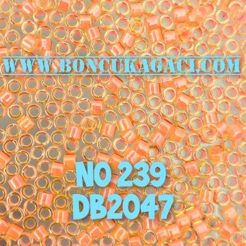 NO:239 Miyuki Delica , Miyuki Boncuk 11/0 DB2047 fosforlu turuncu