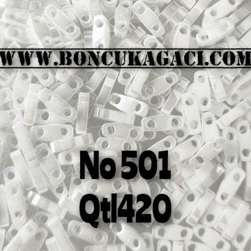 No: 501 Miyuki Quarter Tila , Çeyrek Tila Boncuk QTL420 Sedefli Beyaz 5 gr
