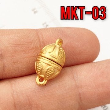 MKT-03 10 mm 24 Ayar Mat Altın Kaplama Mıknatıs Kapama