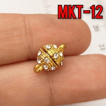 MKT-12 8 mm Altın Renk Taşlı Top Mıknatıs