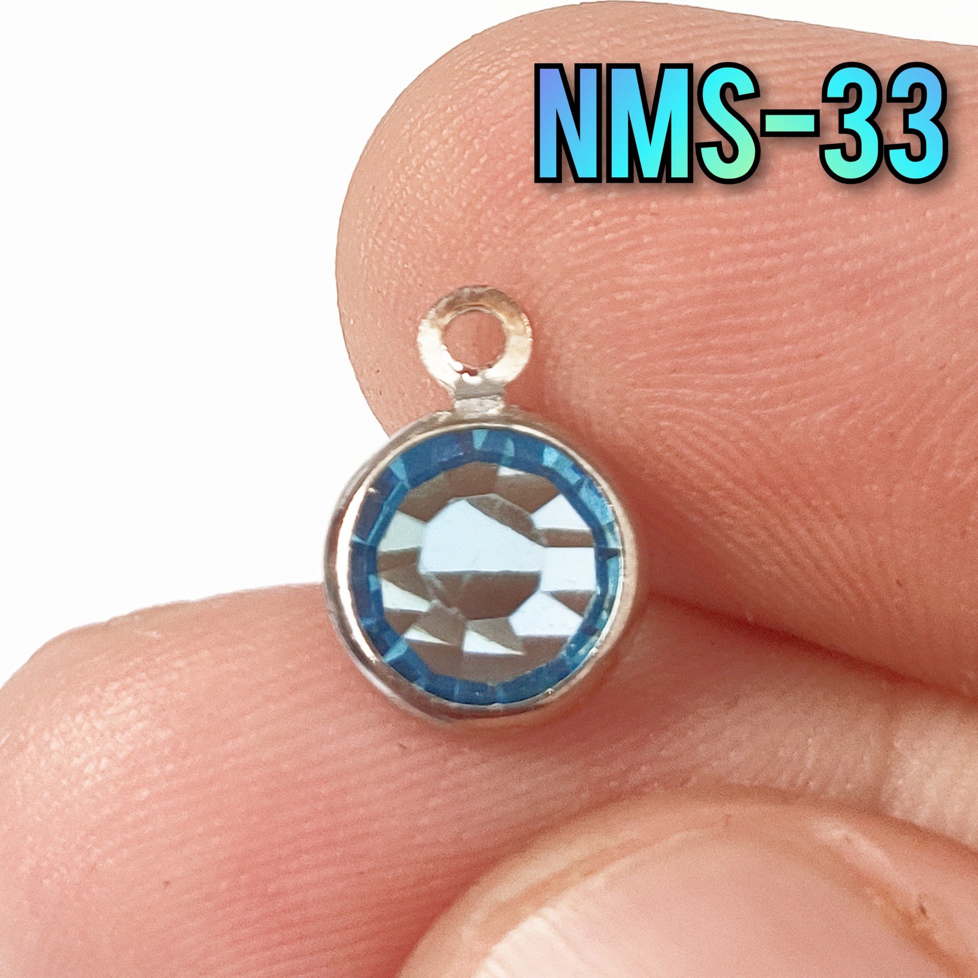 NMS-33 Gümüş Renk Turkuaz Cam Malzeme Pirinç Sallantı