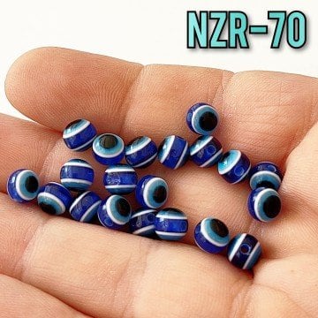 NZR-70 Kaliteli Akrilik Yuvarlak Lacivert Nazar boncuğu 6 mm