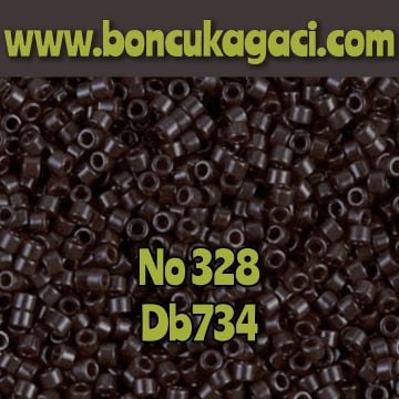 NO:328 Miyuki Delica Boncuk 11/0 DB734 opak koyu kahverengi