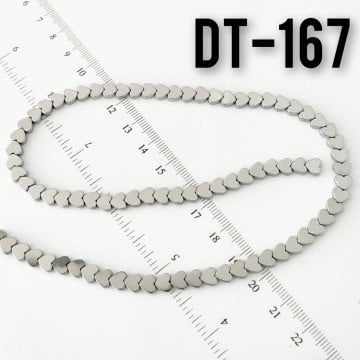 DT-167 Gümüş Renk Kalp Hematit 6 mm