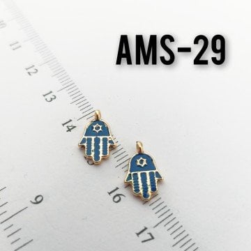 AMS-029 Altın Kaplama Mavi Mineli Fatmana Eli