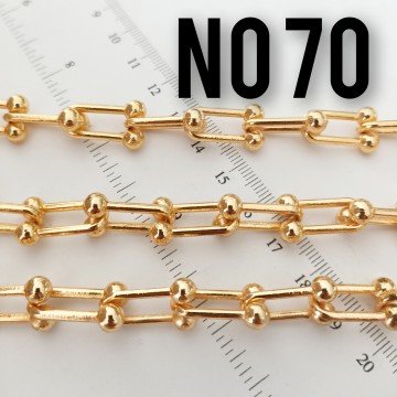 No : 070 Altın Kaplama Tifany Zincir 20 x 12 mm