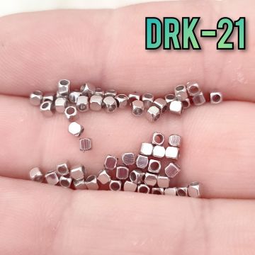 DRK-21 Gümüş Renk Küp Dorika Boncuk 2 mm