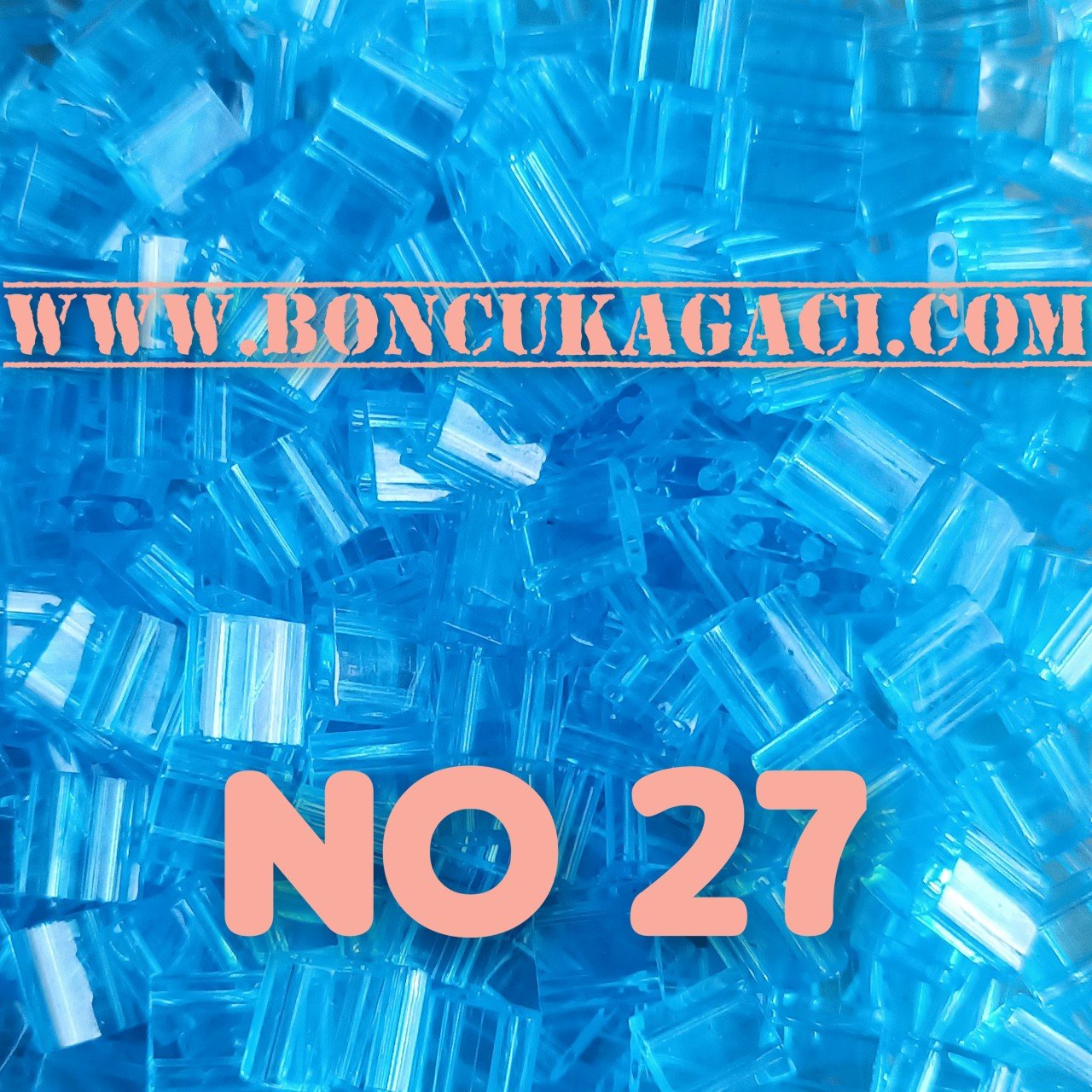 No: 27 Miyuki Boncuk , MİYUKİ TİLA  BONCUK TL158 Şeffaf Açık Mavi 5 gr